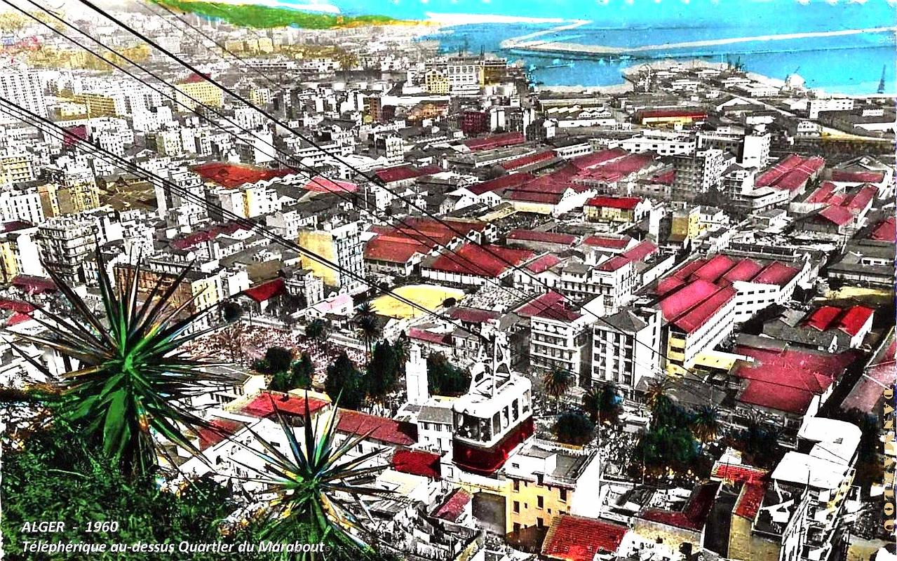 Alger - Telepherique au-dessus du Quartier du Marabout - 1960.jpg